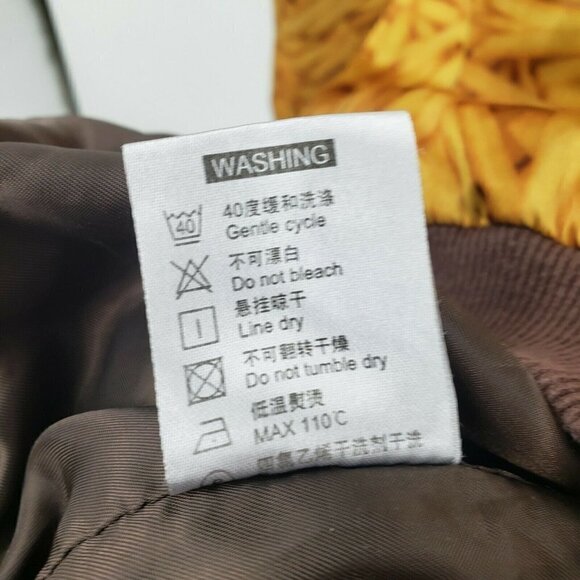 Tyakasha Bomber Jacket  Womens Medium I Like Chips French Fries Satin - Picture 5 of 6